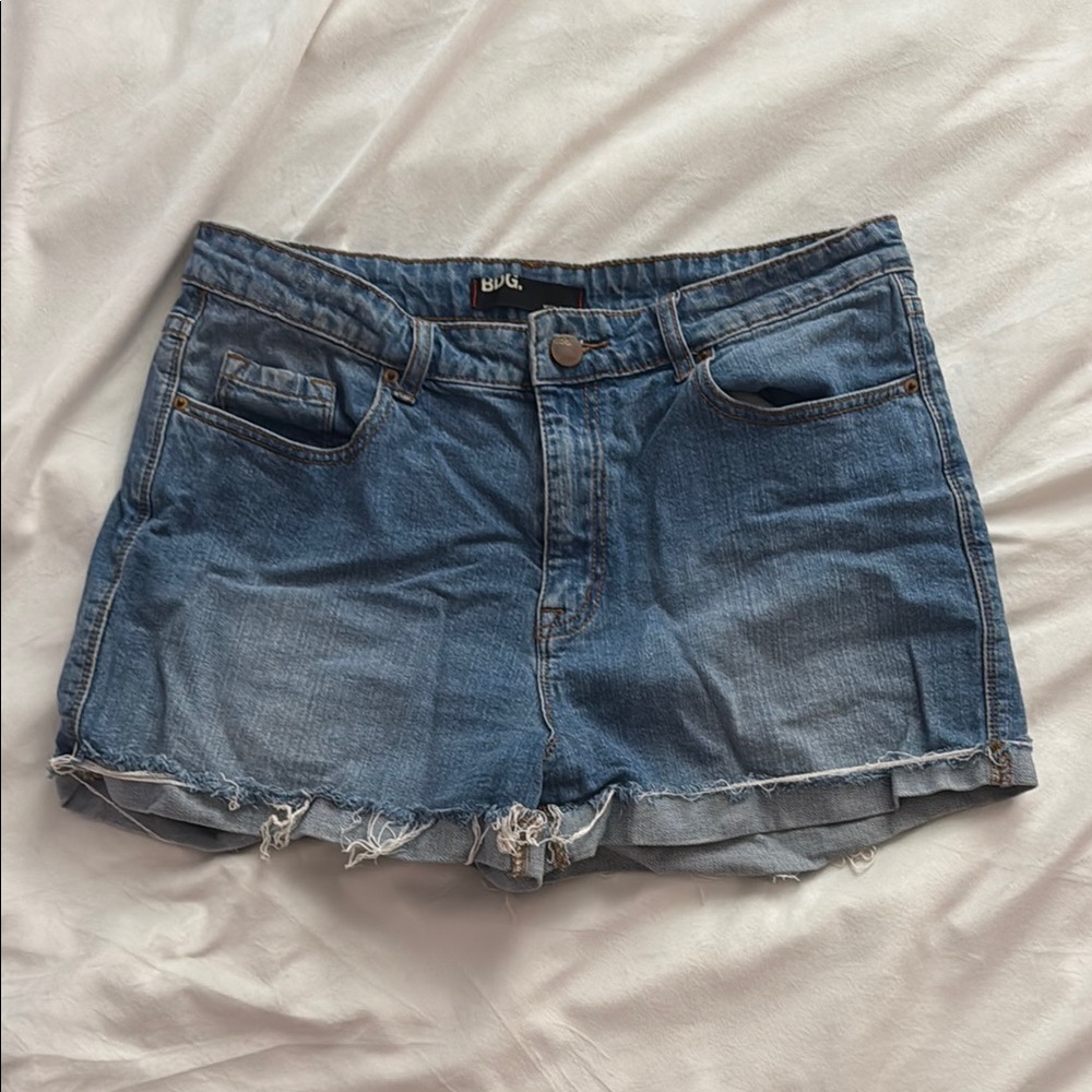 BDG Blue Jean Shorts Distressed Cuffed Classic